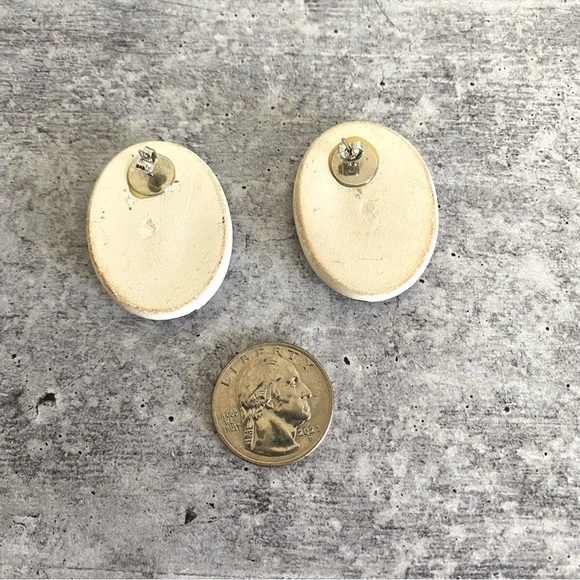 Vintage 80s Retro Statement Chunky Earrings Eclectic Art Jewelry - Picture 6 of 7